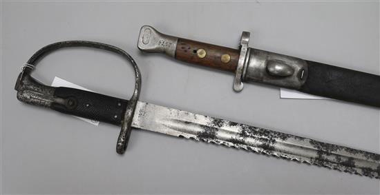 Two War Department bayonets,